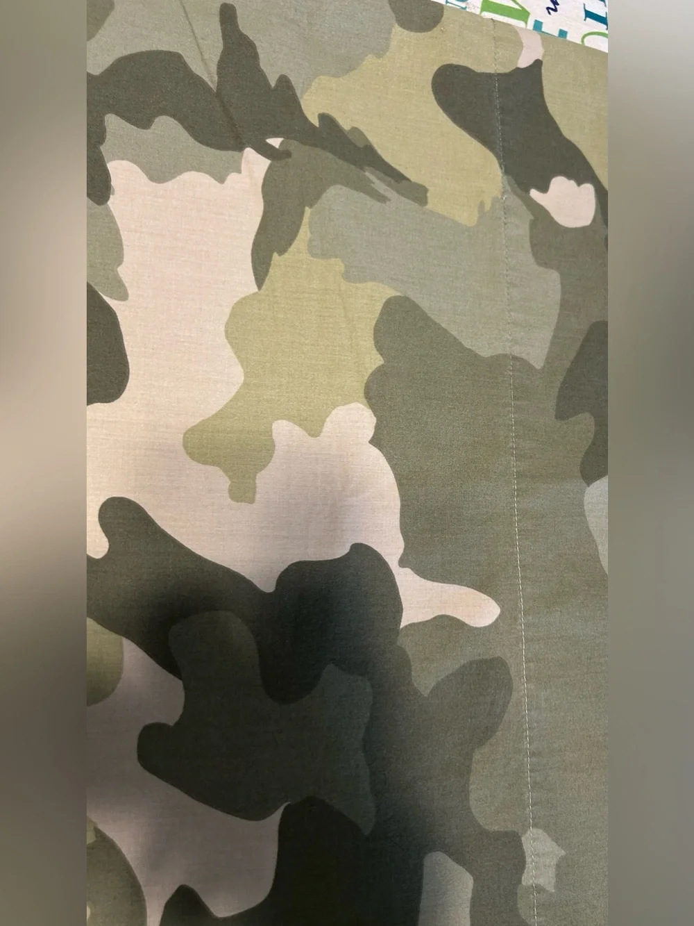 Pottery Barn Kids Camouflage 2 Standard Pillowcases Green & Beige 5% Organic Cot